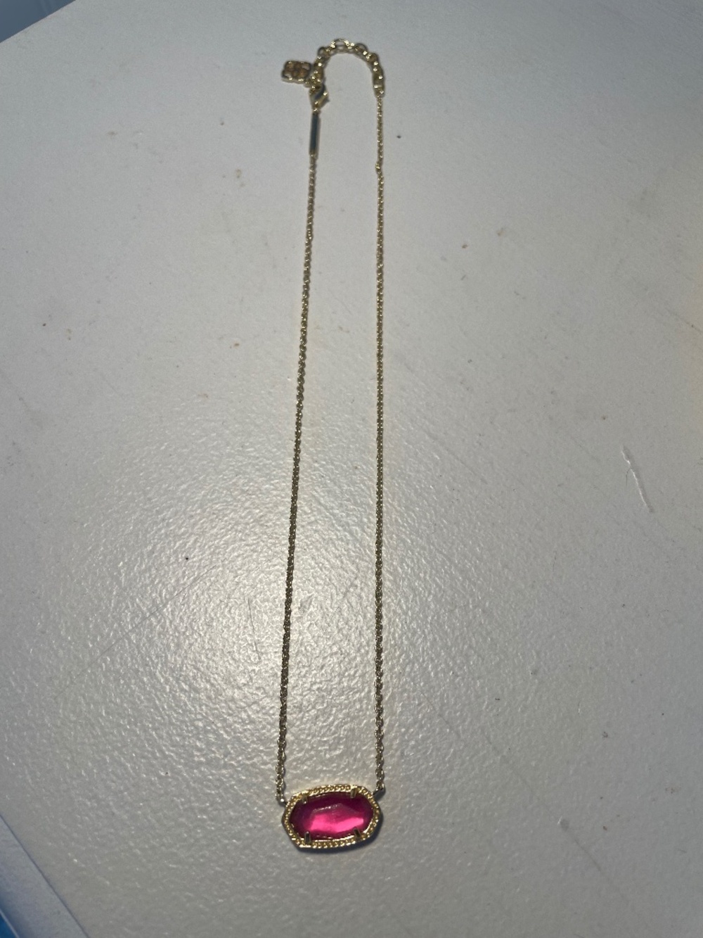 Kendra Scott Elisa Gold Pendant Necklace with Pink Stone